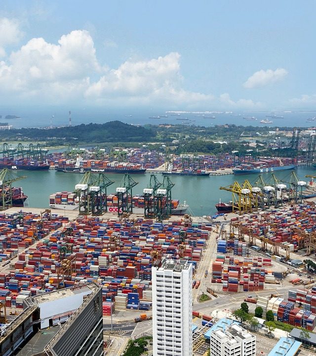 port, ships, cranes